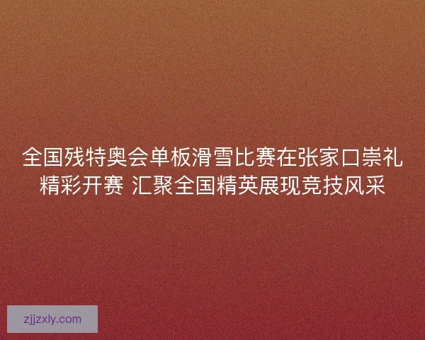 全国残特奥会单板滑雪比赛在张家口崇礼精彩开赛 汇聚全国精英展现竞技风采