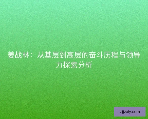 姜战林：从基层到高层的奋斗历程与领导力探索分析