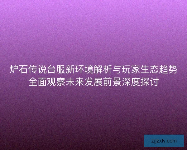 炉石传说台服新环境解析与玩家生态趋势全面观察未来发展前景深度探讨